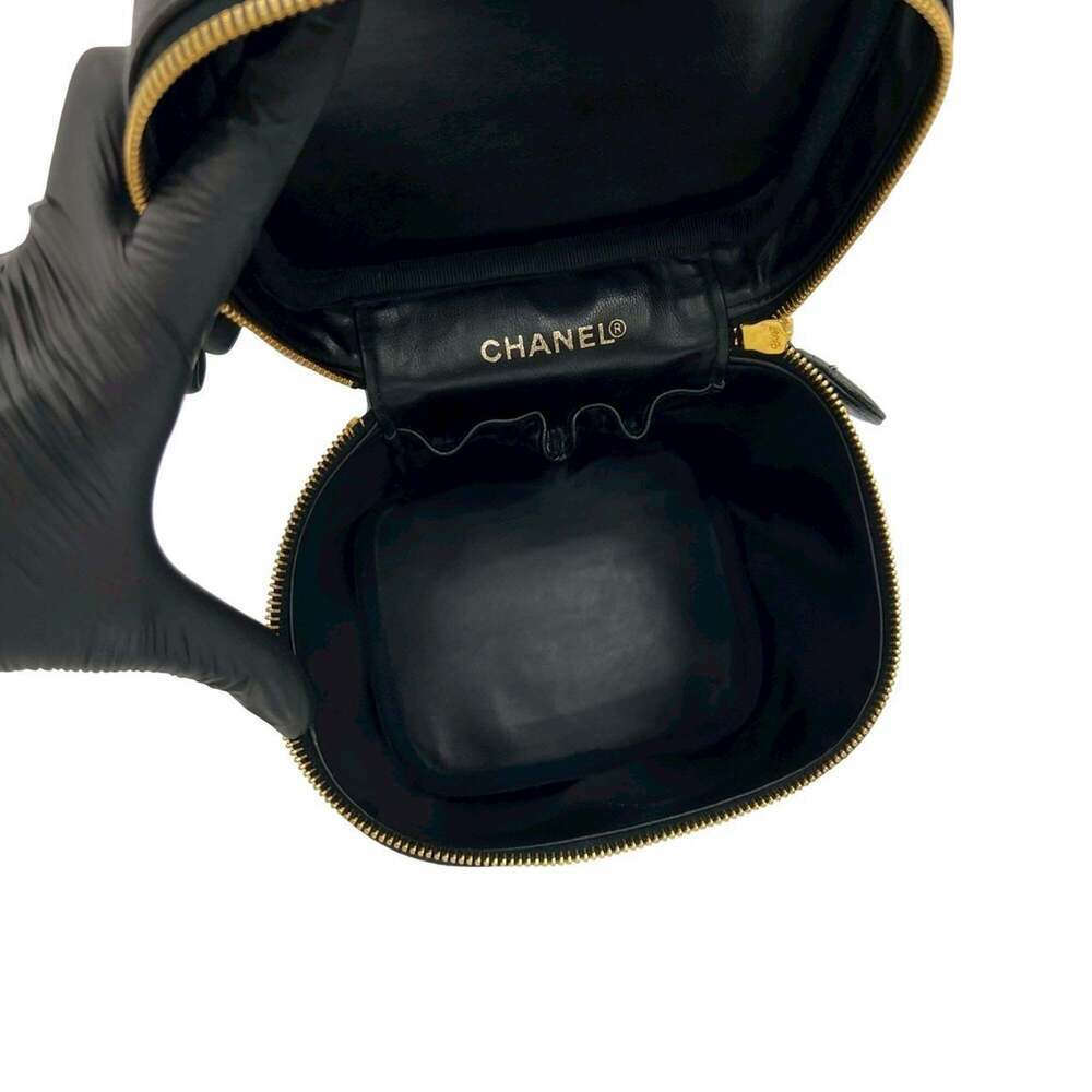 CHANEL Black Caviar Leather Logo Vanity Bag - Picture 9 of 9